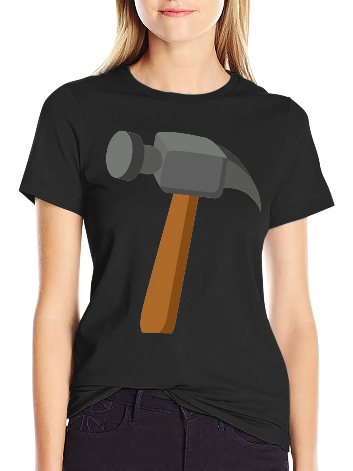 Hammer Graphic Tee - Black Cotton Comfort Fit product image 5