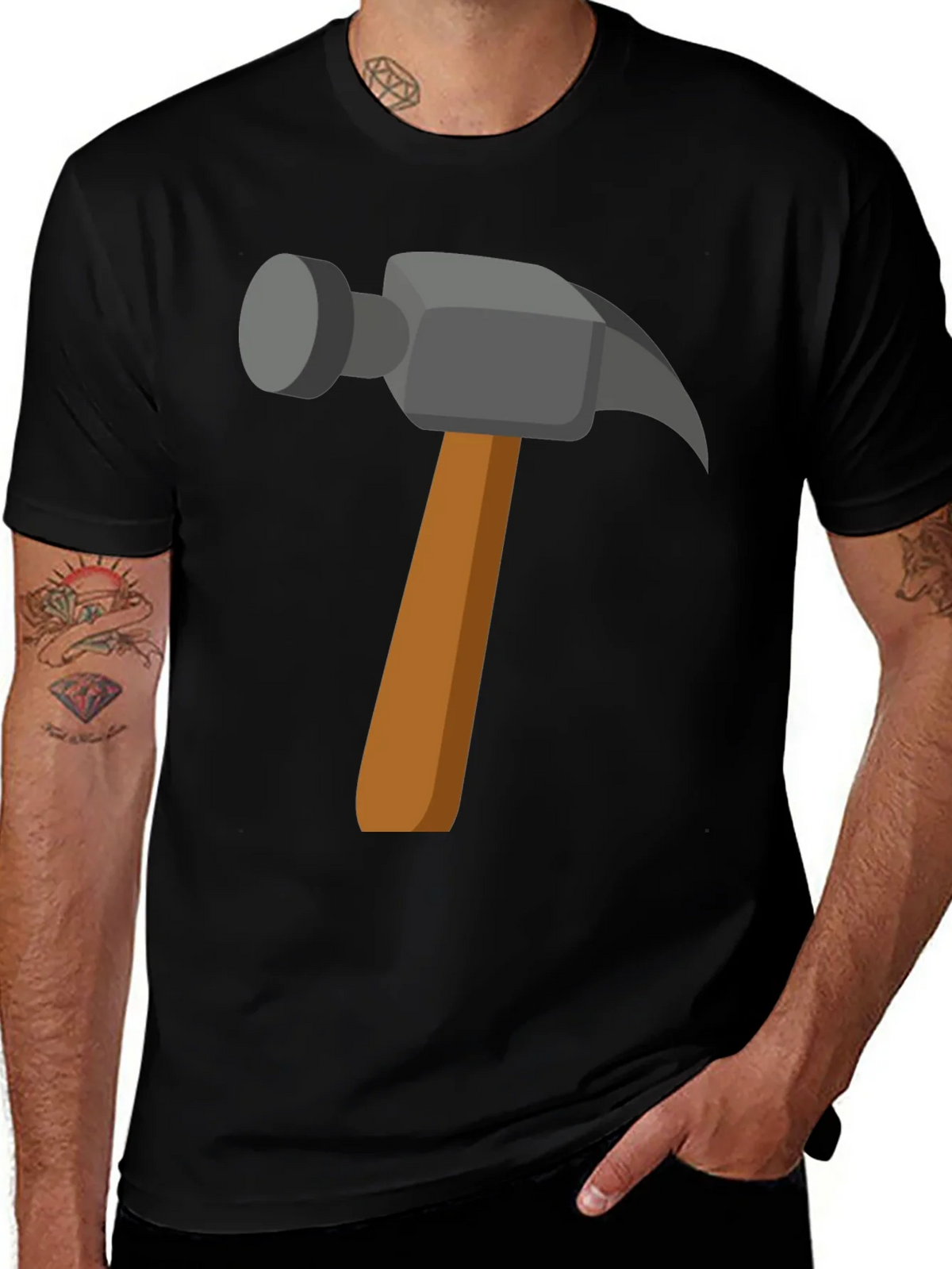 Hammer Graphic Tee - Black Cotton Comfort Fit product image 1