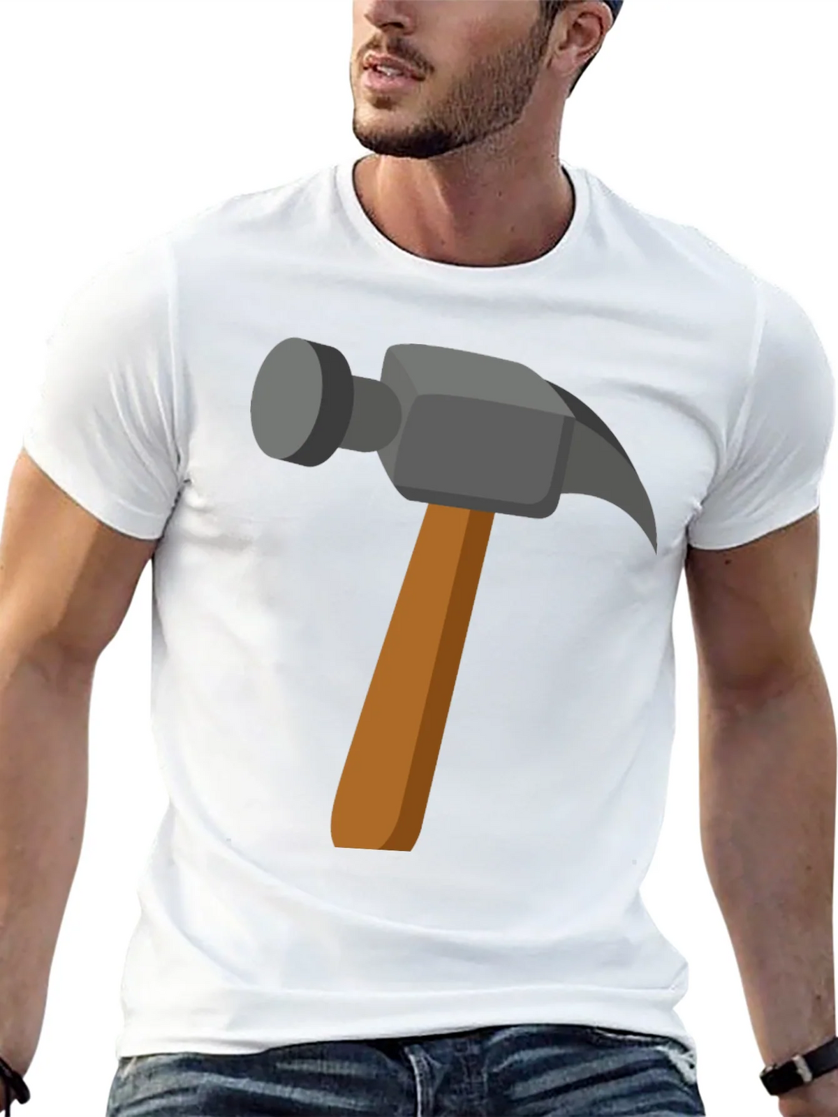 Hammer Graphic Tee - Black Cotton Comfort Fit product image 4