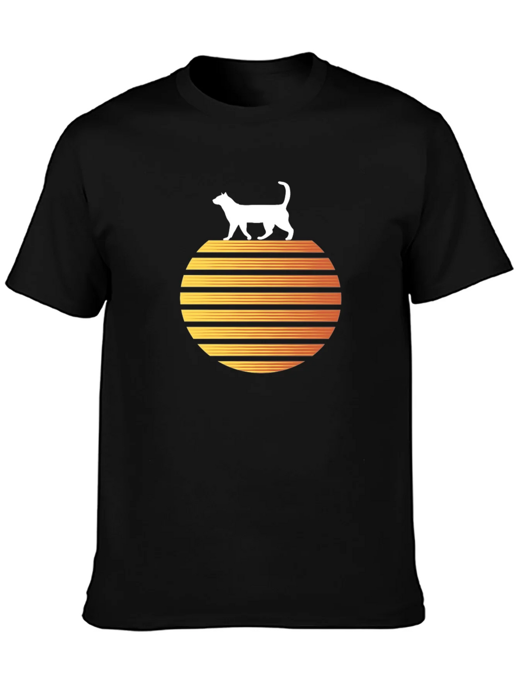 Retro Cat Sunset Graphic Tee product image 6