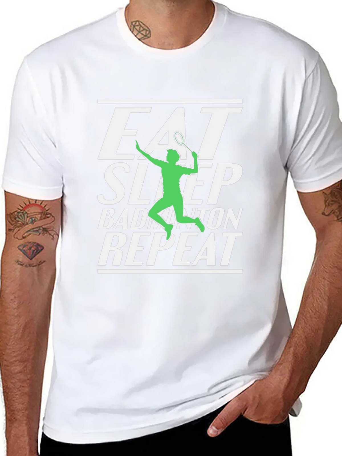 Eat Sleep Badminton Repeat Graphic Tee product image 10