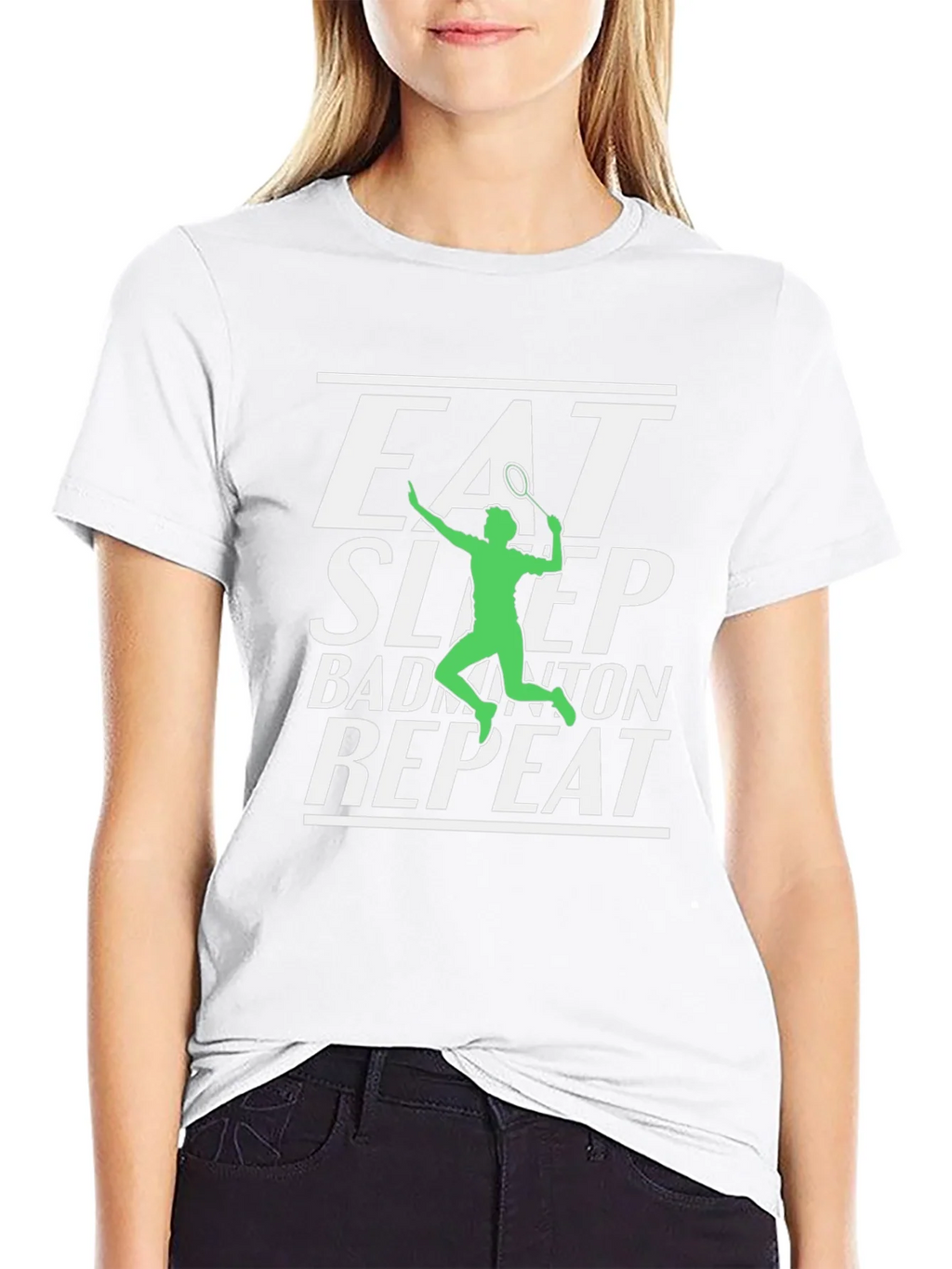 Eat Sleep Badminton Repeat Graphic Tee product image 11
