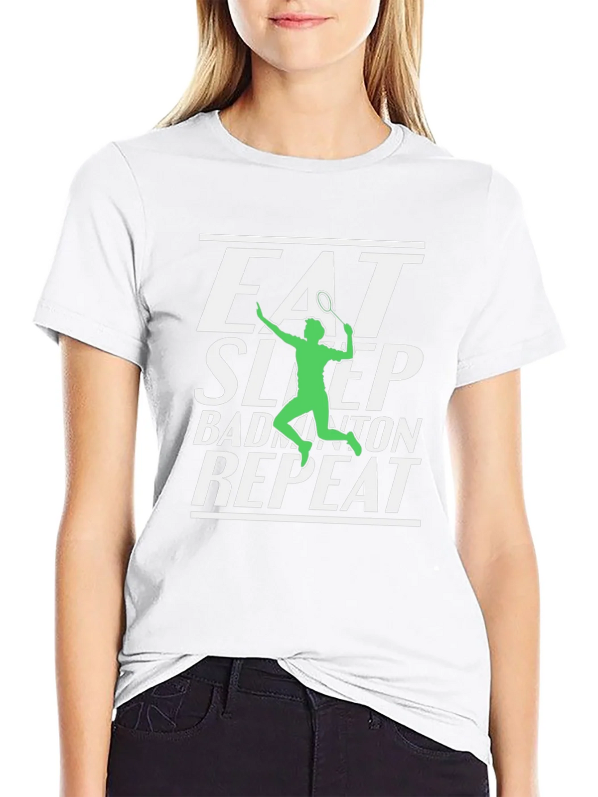Eat Sleep Badminton Repeat Graphic Tee product image 11