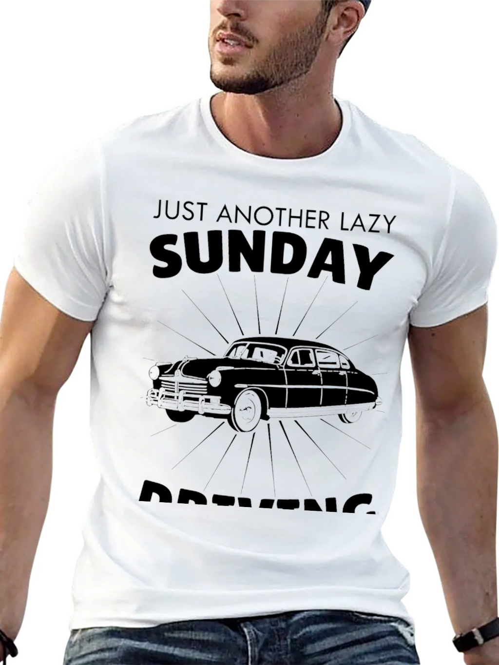 Lazy Sunday Driving Graphic T-Shirt product image 4