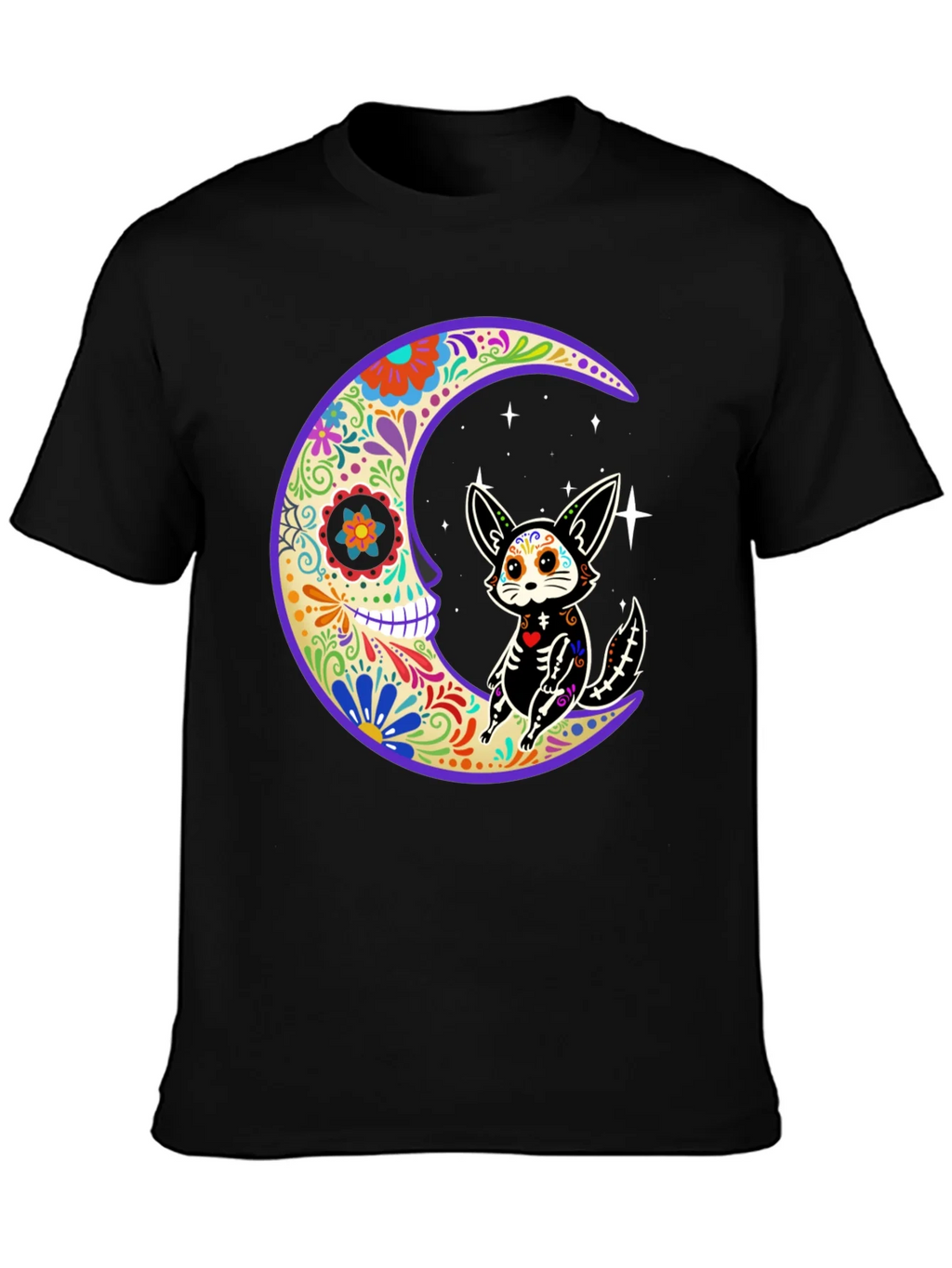 Sugar Skull Moon & Cat T-Shirt product image 6