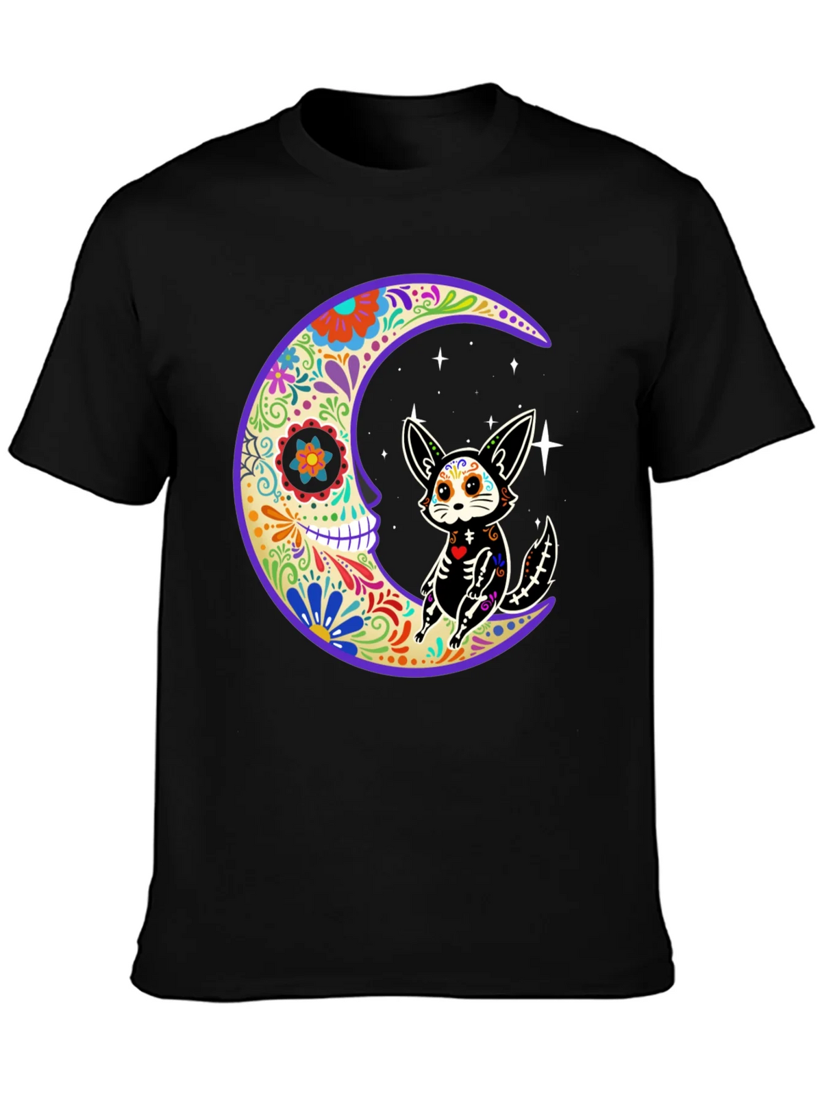 Sugar Skull Moon & Cat T-Shirt product image 6