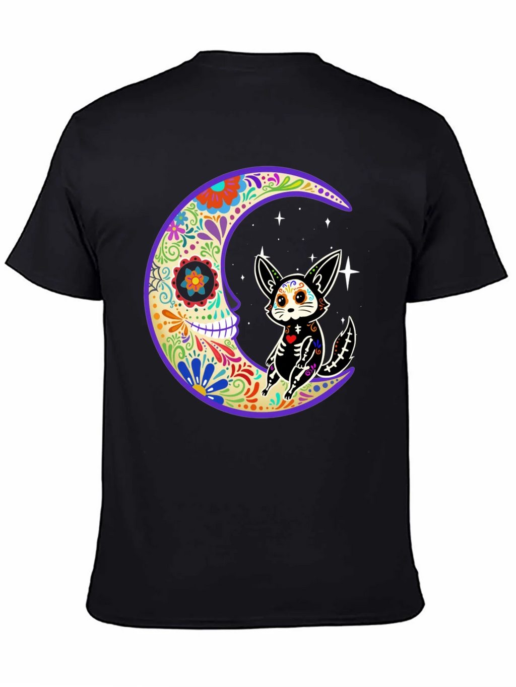 Sugar Skull Moon & Cat T-Shirt product image 7