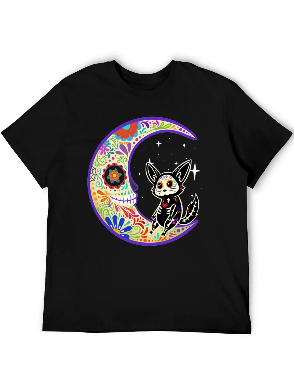 Sugar Skull Moon & Cat T-Shirt product image 8