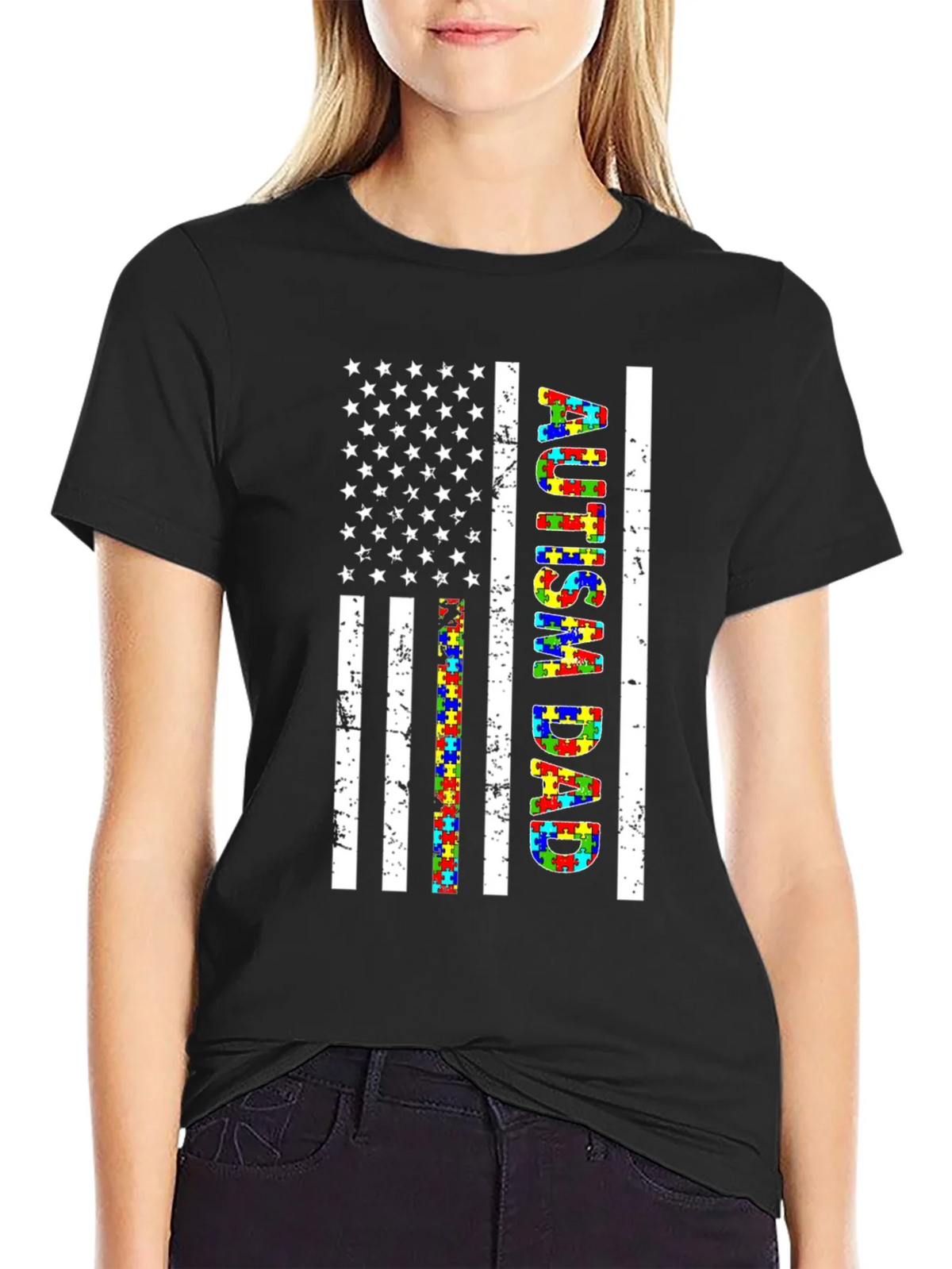 Autism Dad Flag T-Shirt product image 5