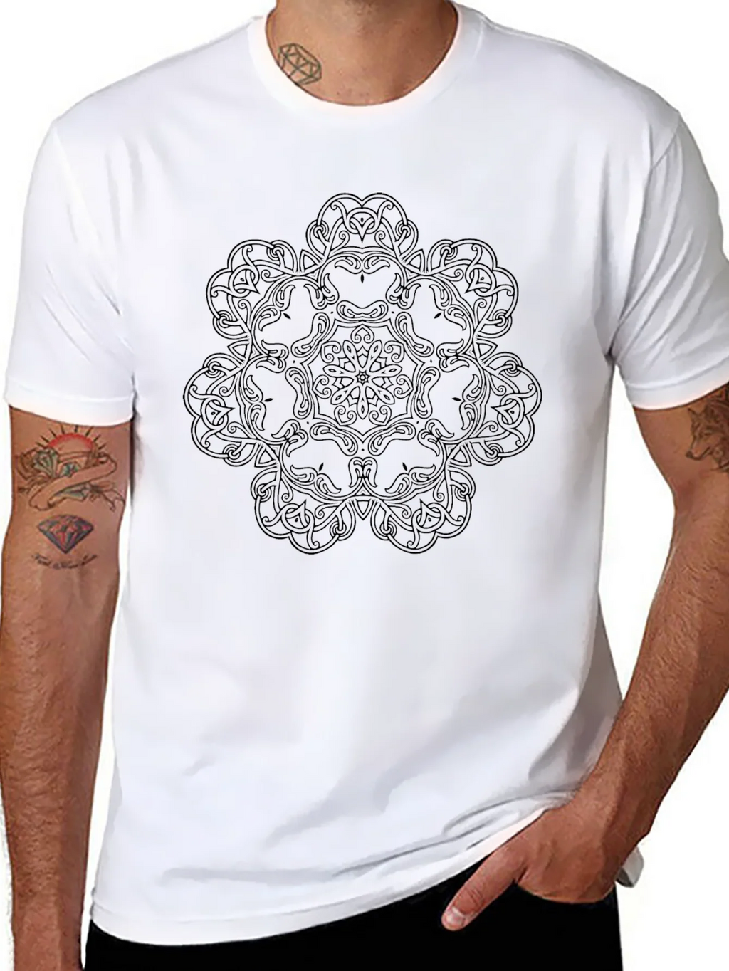 Celtic Knot Mandala Graphic Black T-Shirt product image 10
