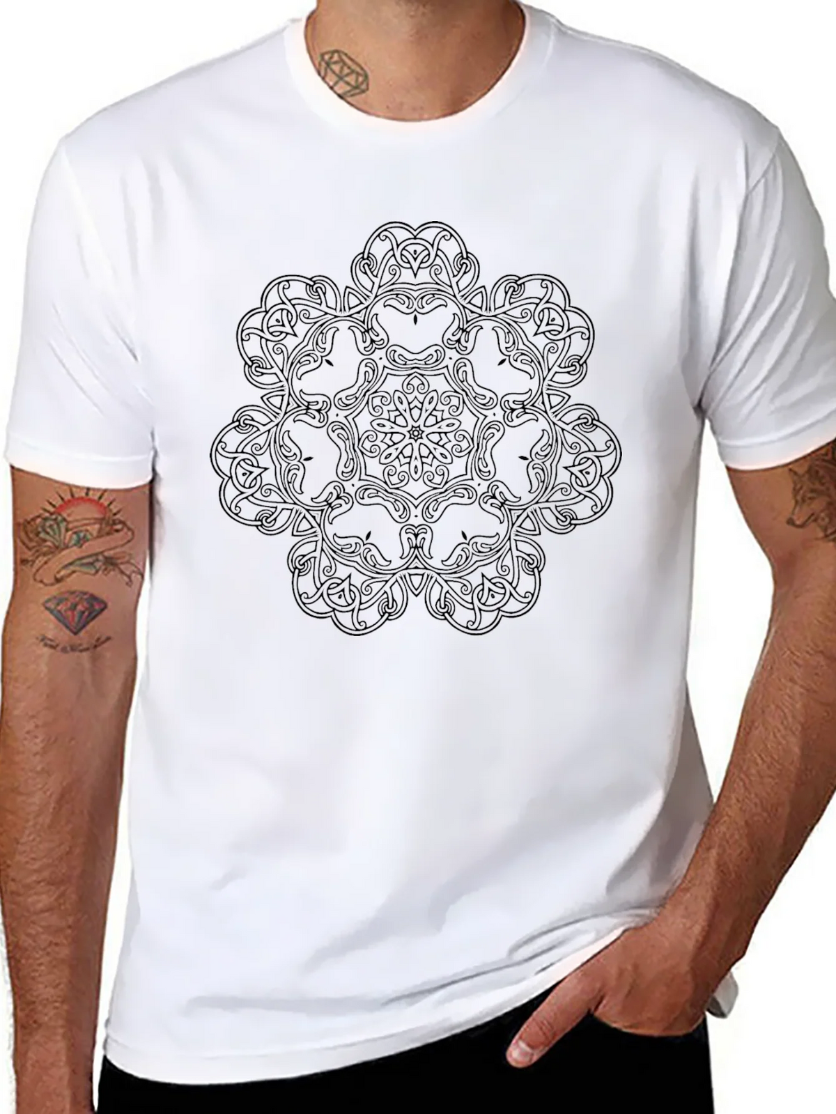Celtic Knot Mandala Graphic Black T-Shirt product image 10