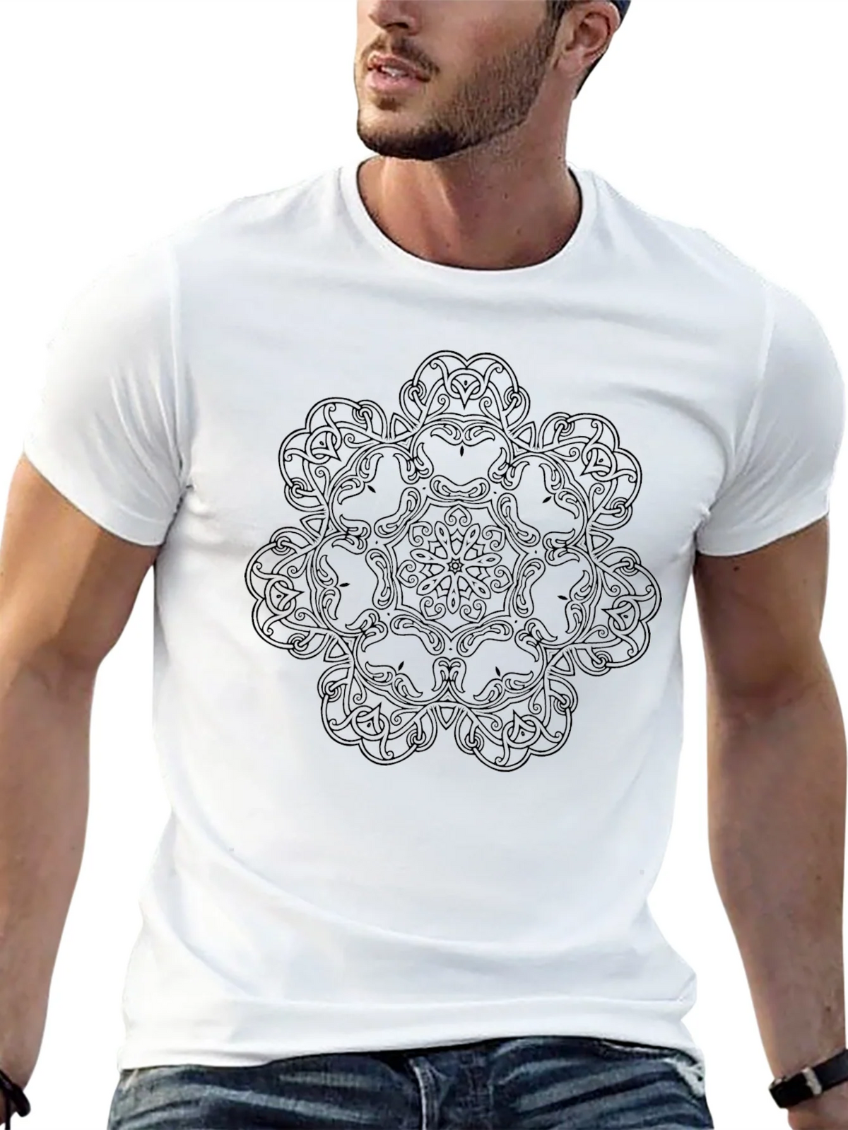 Celtic Knot Mandala Graphic Black T-Shirt product image 4