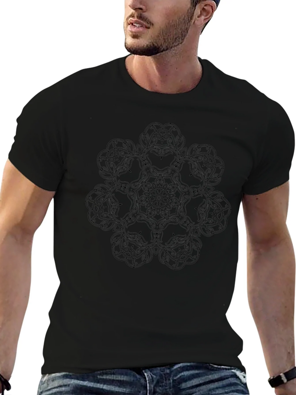 Celtic Knot Mandala Graphic Black T-Shirt product image 9