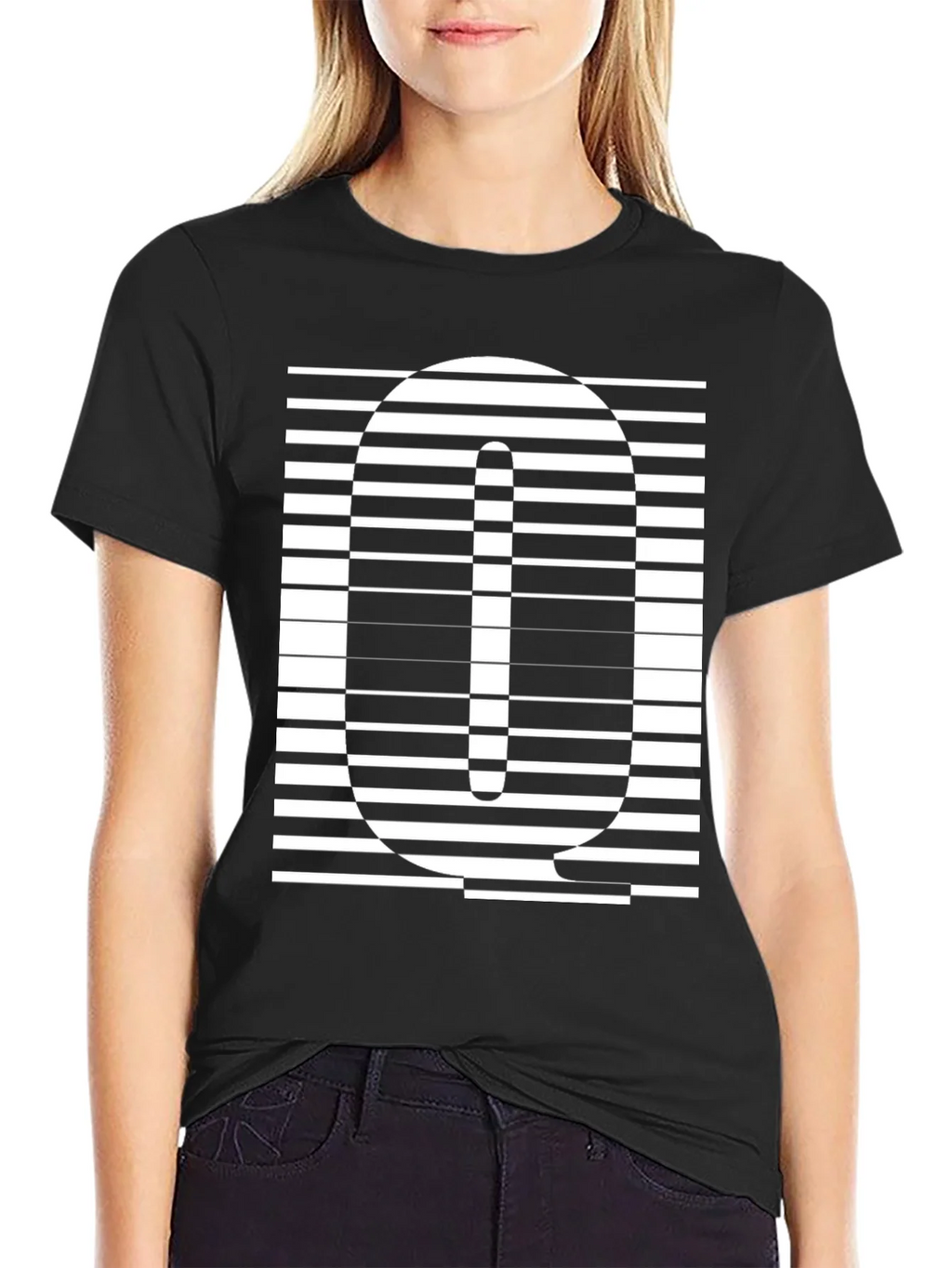 Striped Q Graphic Tee - Modern Style product image 5