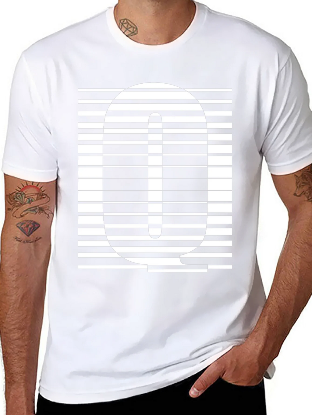 Striped Q Graphic Tee - Modern Style product image 10
