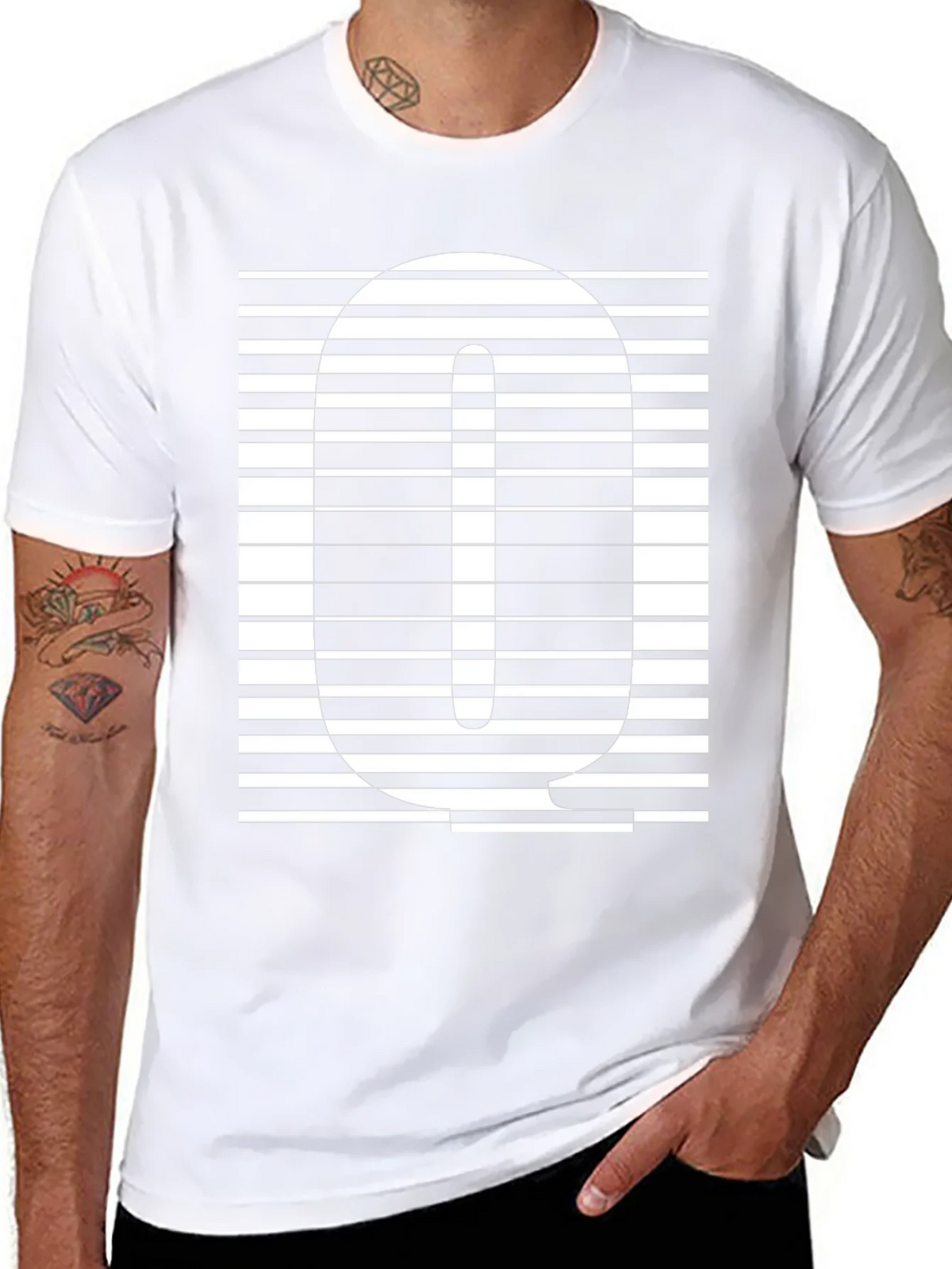 Striped Q Graphic Tee - Modern Style product image 10