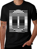 Striped Q Graphic Tee - Modern Style product image 1