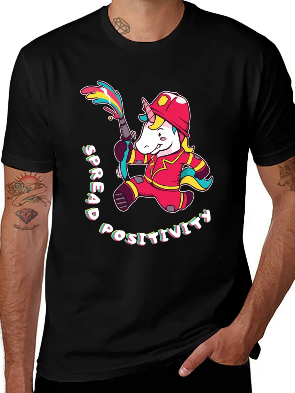 Unicorn Firefighter T-Shirt - Spread Positivity product image 1