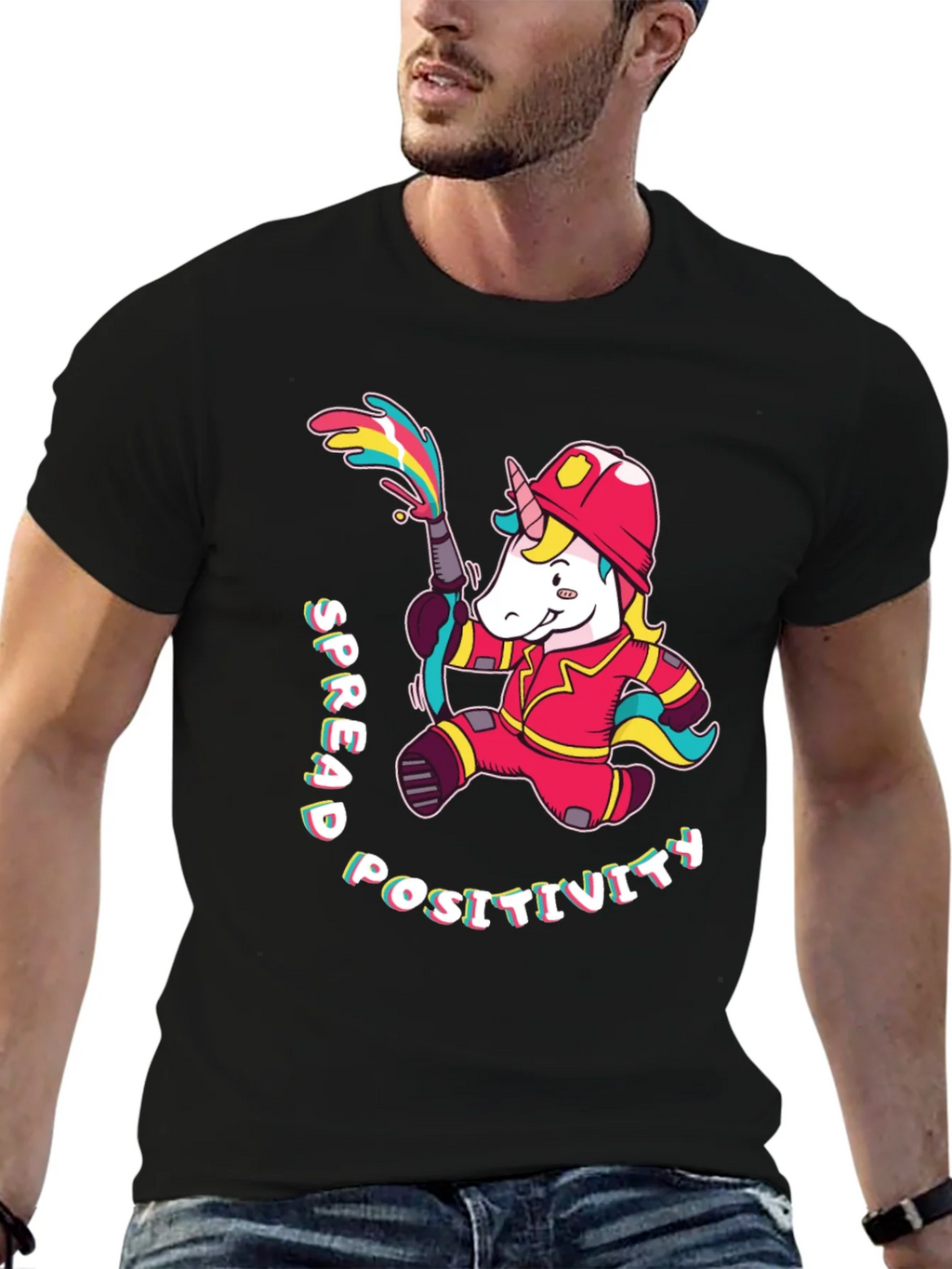 Unicorn Firefighter T-Shirt - Spread Positivity product image 9