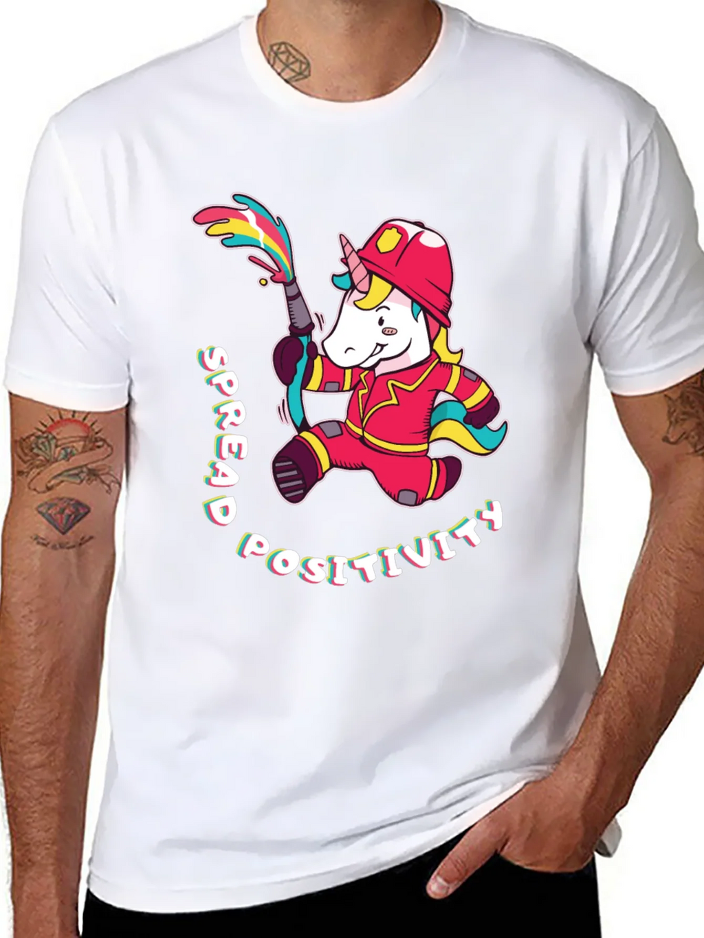 Unicorn Firefighter T-Shirt - Spread Positivity product image 10