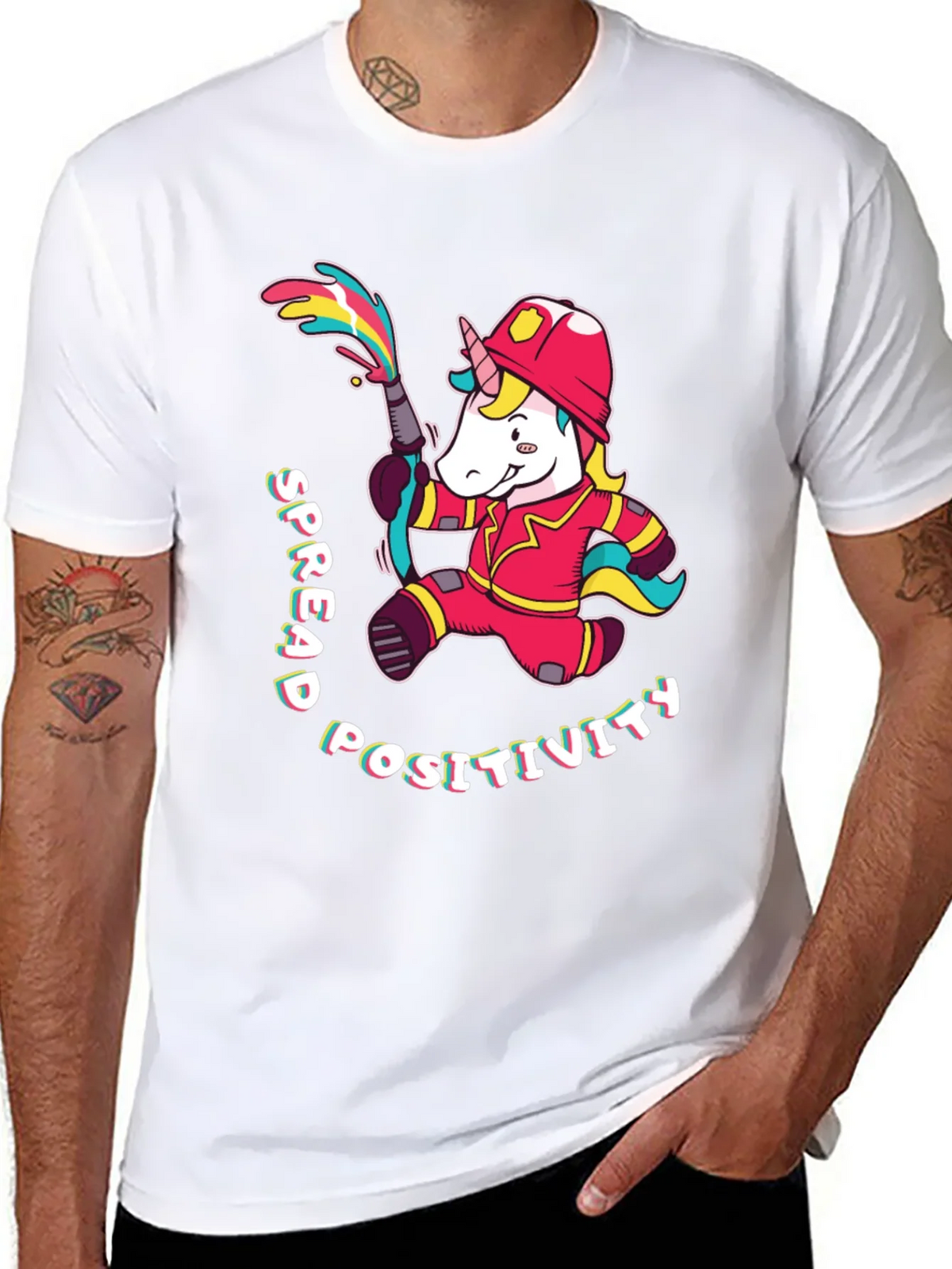 Unicorn Firefighter T-Shirt - Spread Positivity product image 10