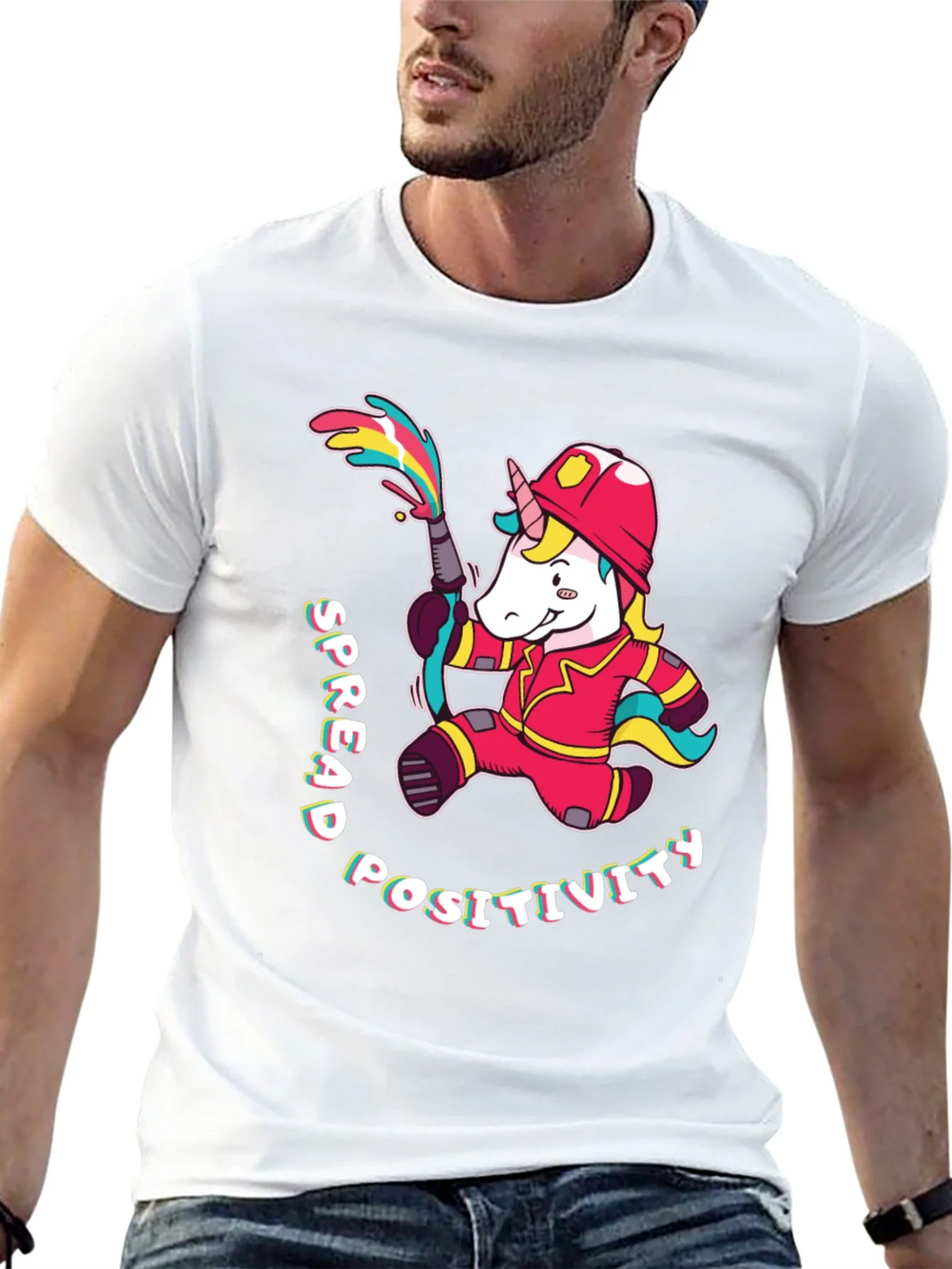 Unicorn Firefighter T-Shirt - Spread Positivity product image 4