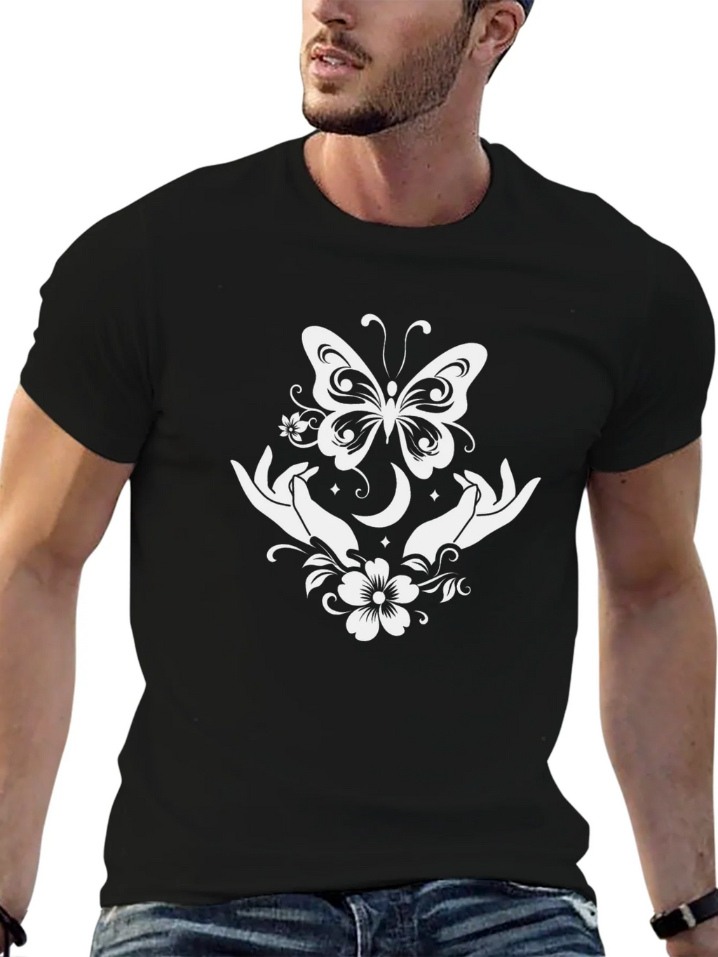 Butterfly Moon Hands Graphic Tee product image 9