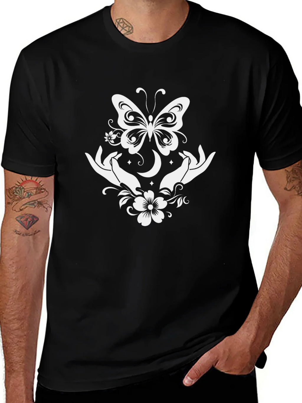 Butterfly Moon Hands Graphic Tee product image 1