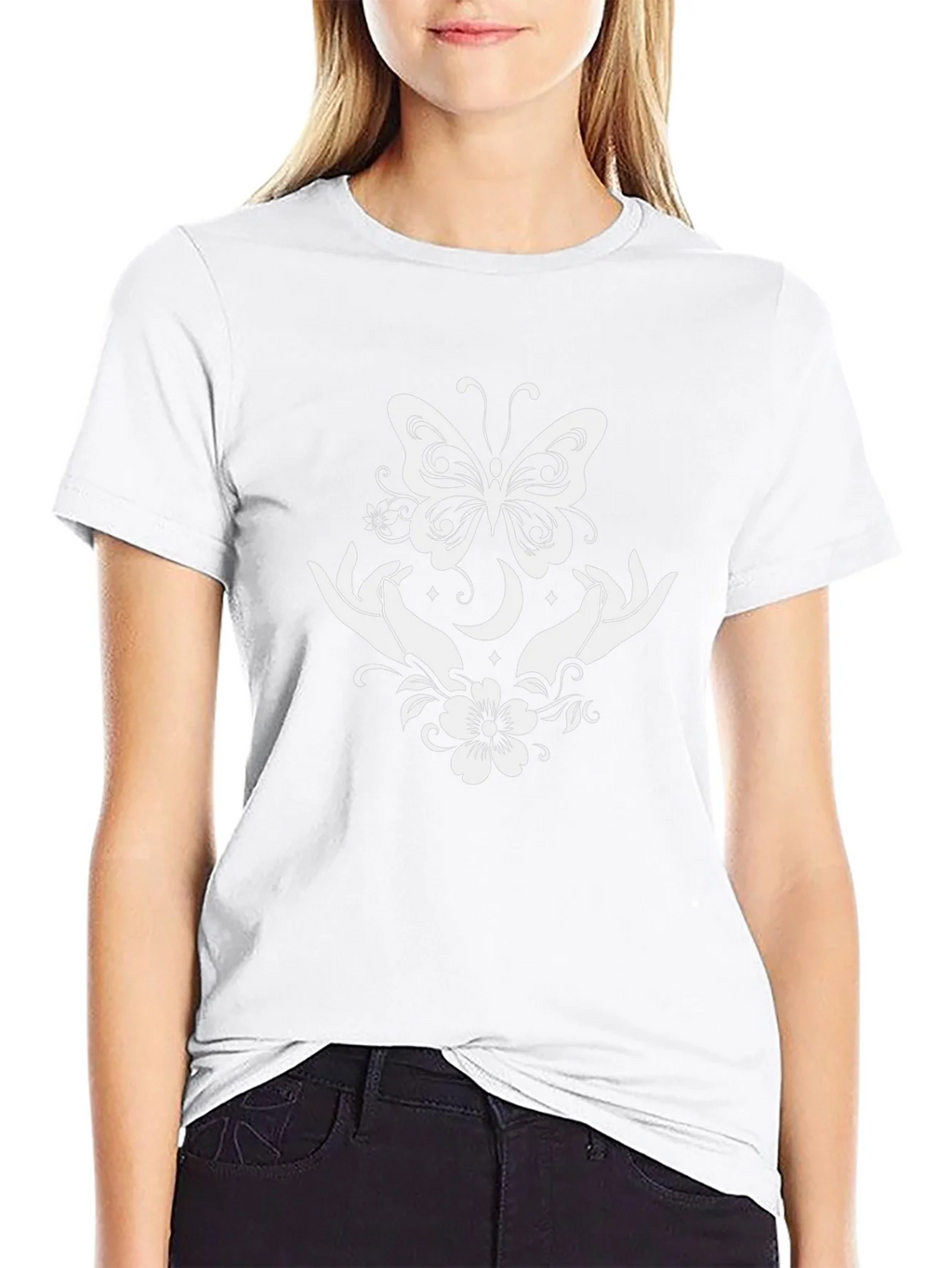 Butterfly Moon Hands Graphic Tee product image 11