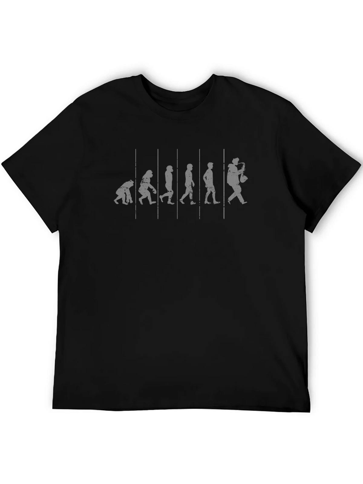 Evolution of Saxophone Player Black Graphic T-Shirt product image 8
