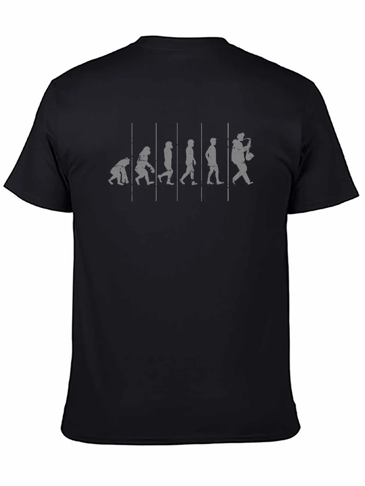 Evolution of Saxophone Player Black Graphic T-Shirt product image 7