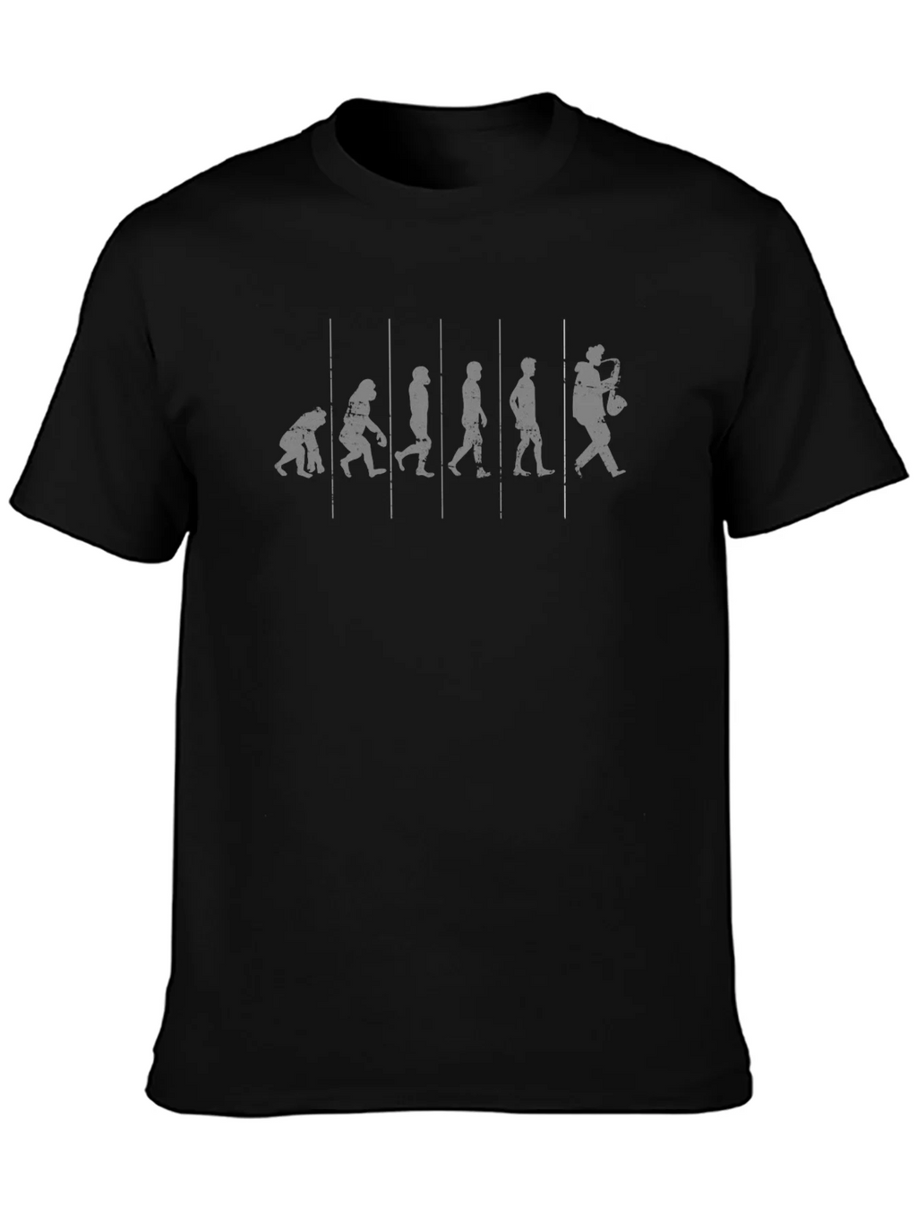 Evolution of Saxophone Player Black Graphic T-Shirt product image 6