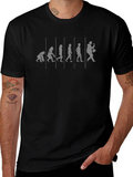 Evolution of Saxophone Player Black Graphic T-Shirt product image 1