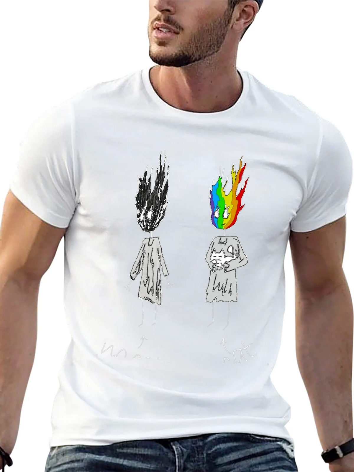Emotional Rainbow Head Graphic Tee product image 4