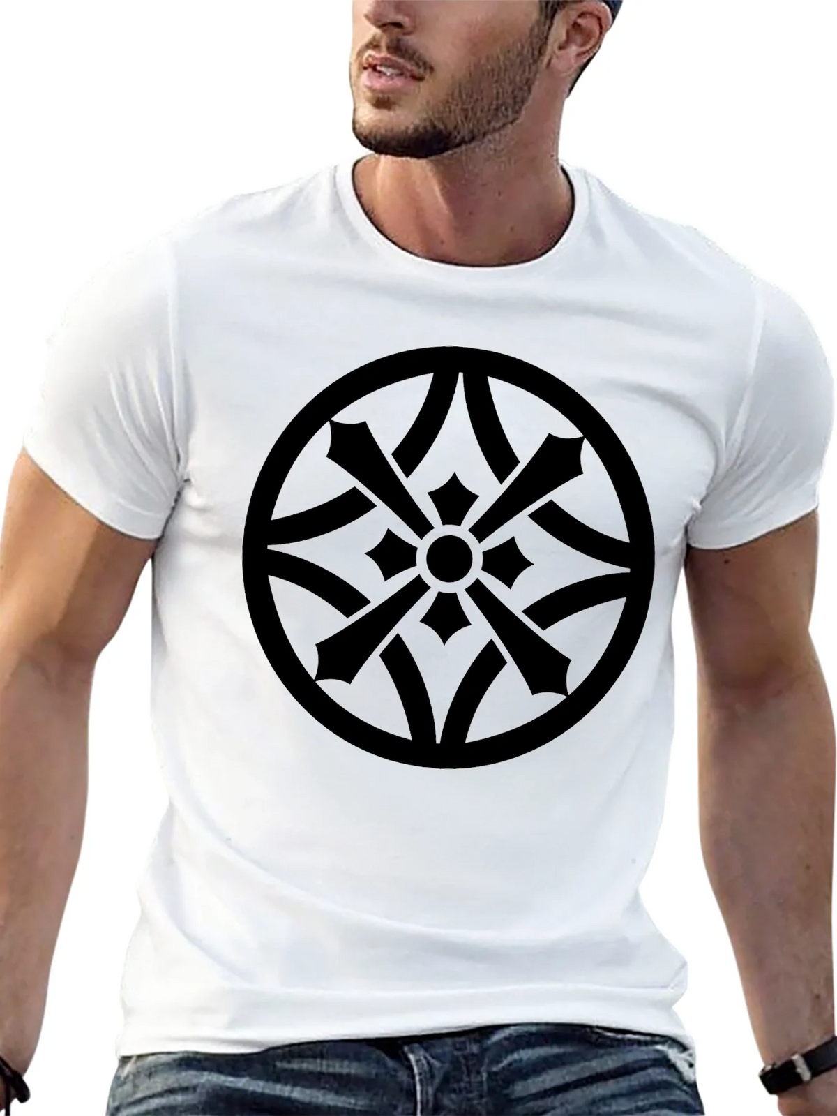 Stylish Black Tee with Geometric Circle Design product image 4