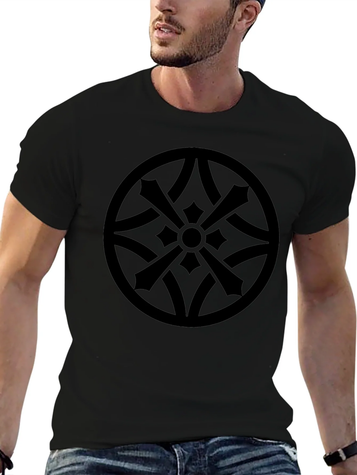 Stylish Black Tee with Geometric Circle Design product image 9