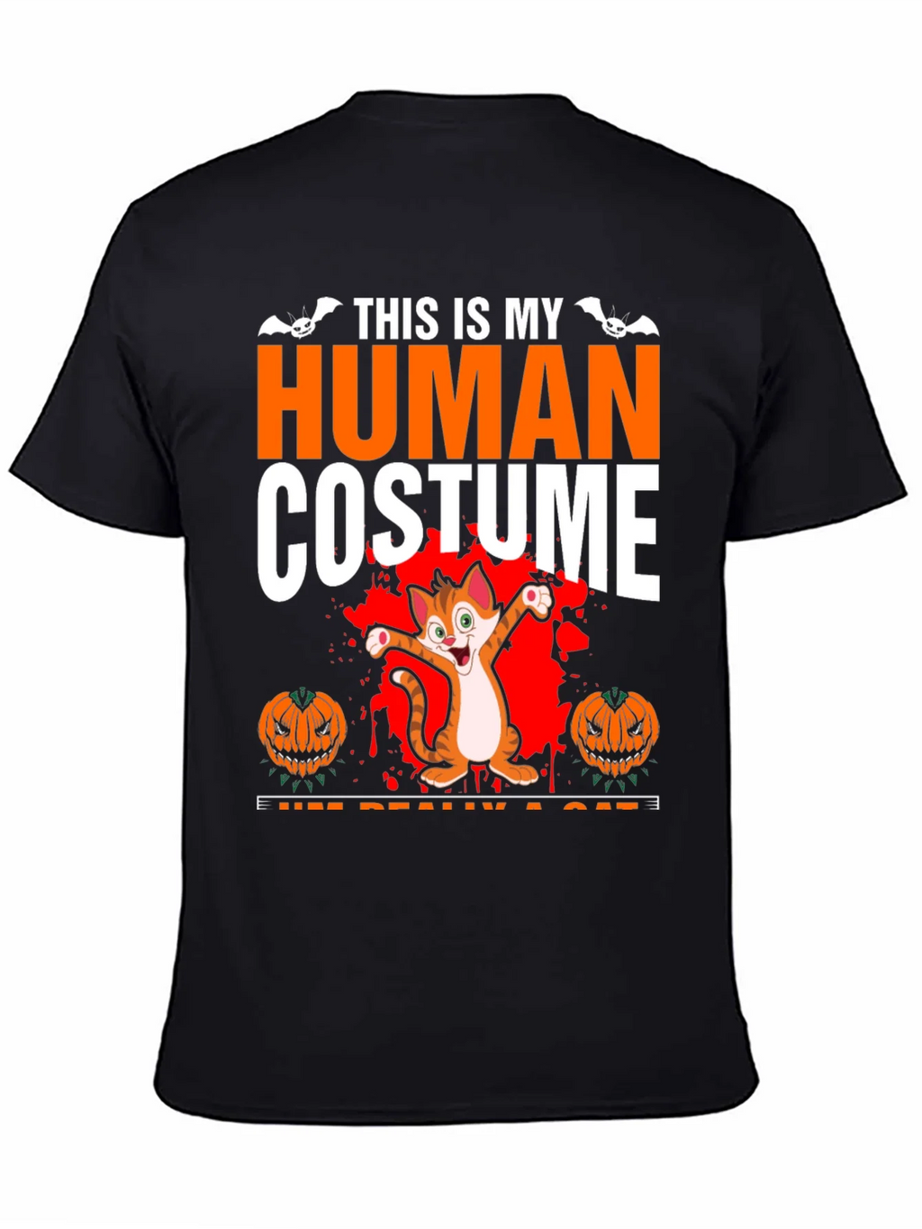 Human Costume Cat Halloween T-Shirt product image 7