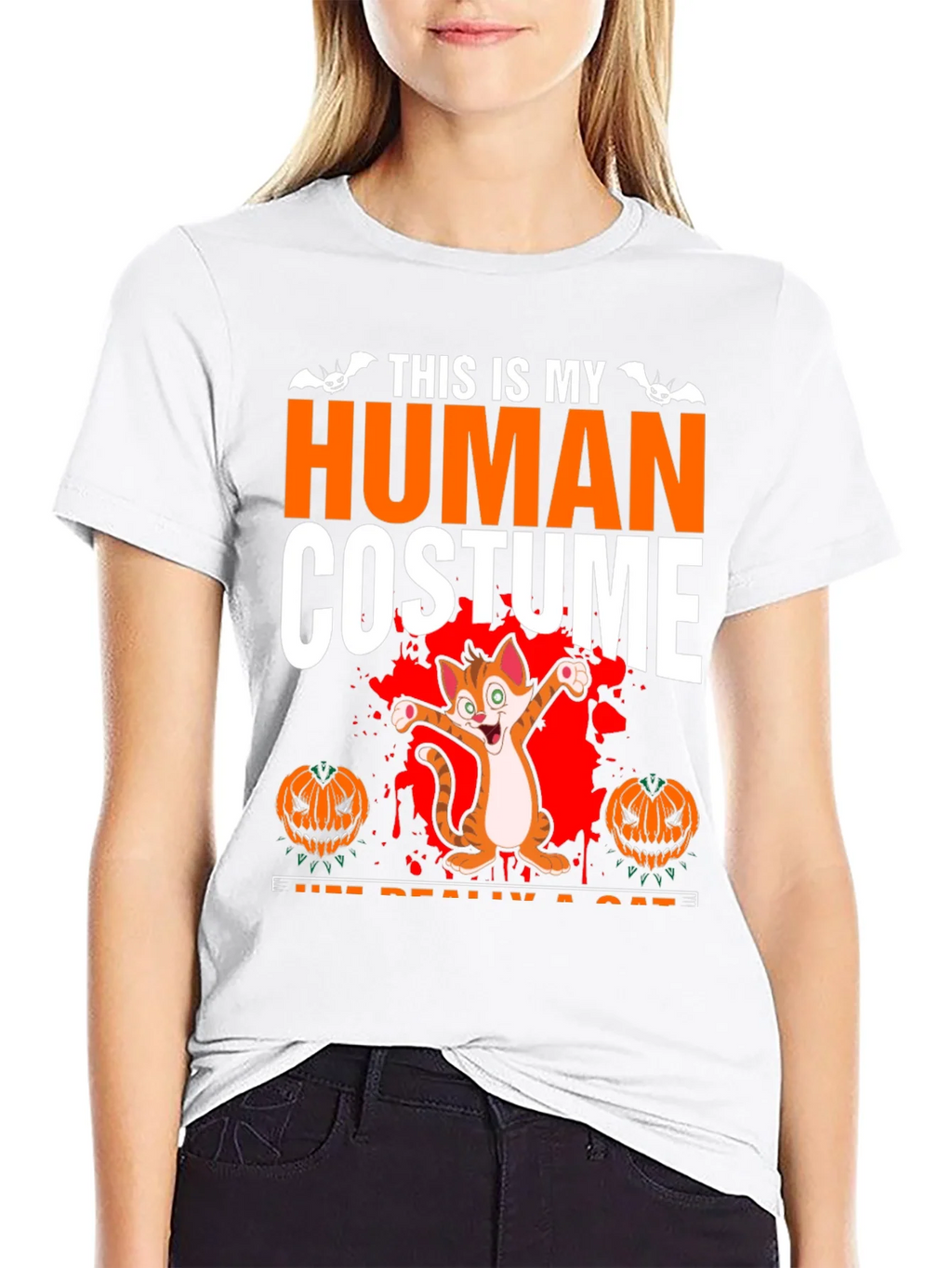 Human Costume Cat Halloween T-Shirt product image 11
