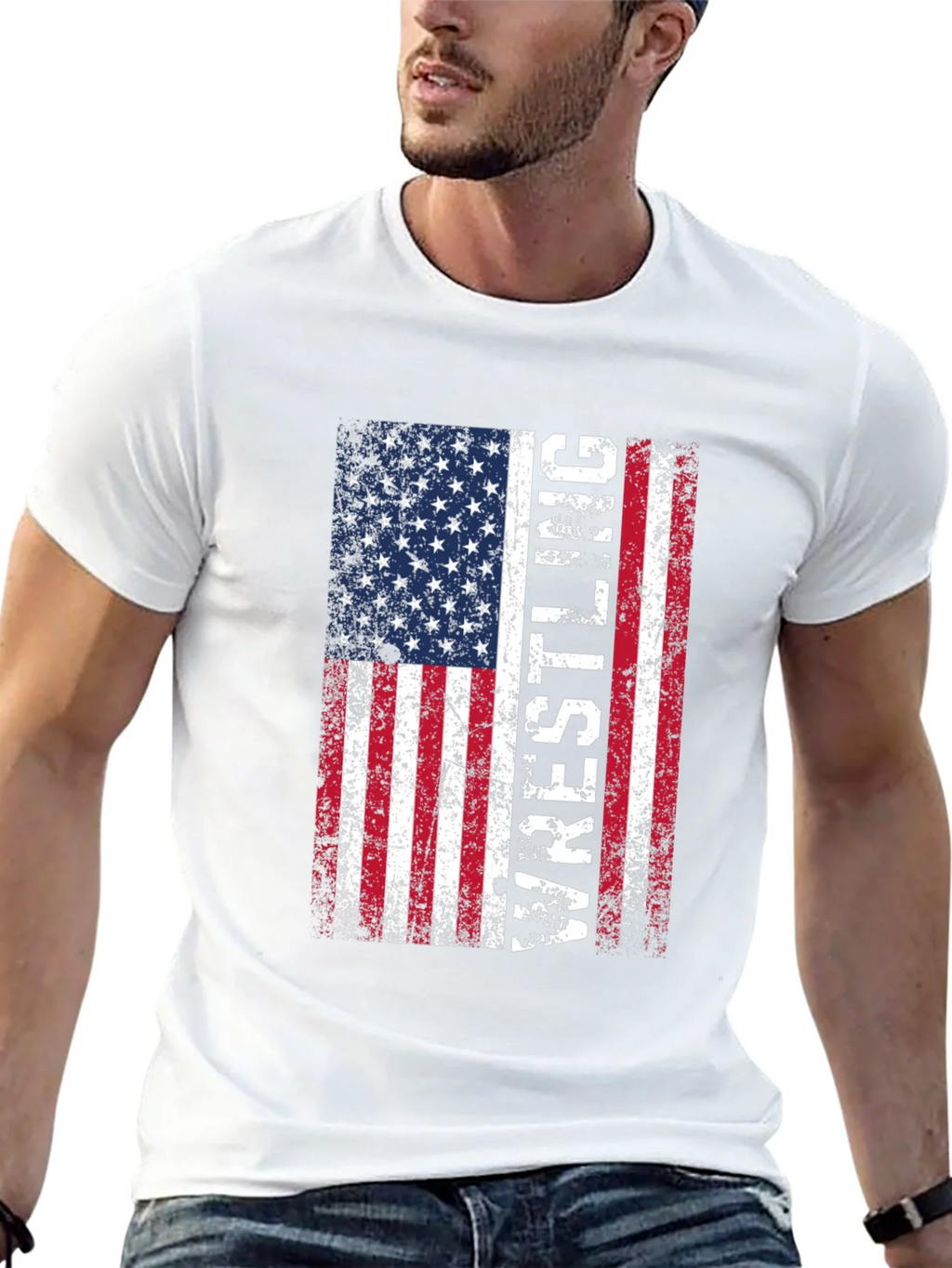 Wrestling USA Flag T-Shirt - Patriotic Sports Tee product image 4