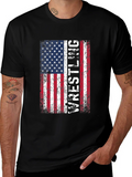 Wrestling USA Flag T-Shirt - Patriotic Sports Tee product image 1