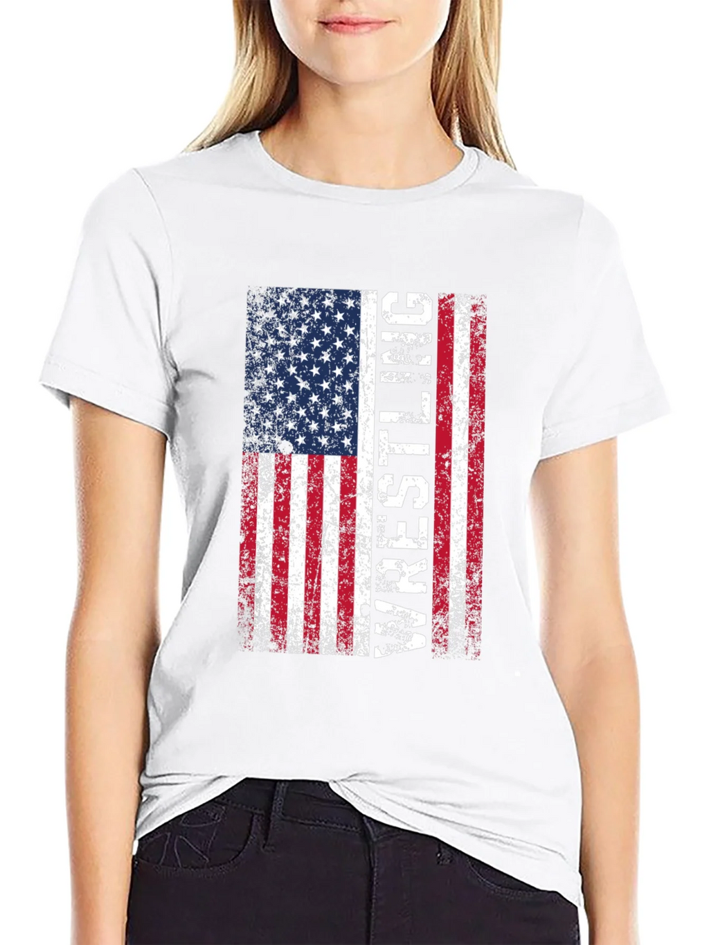Wrestling USA Flag T-Shirt - Patriotic Sports Tee product image 11