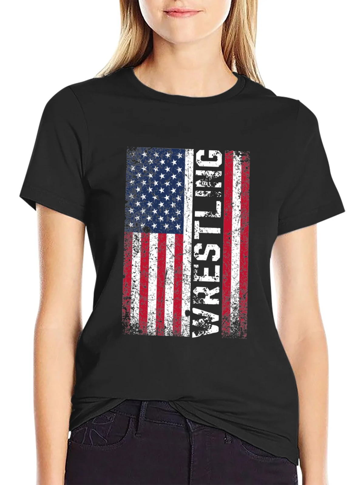 Wrestling USA Flag T-Shirt - Patriotic Sports Tee product image 5