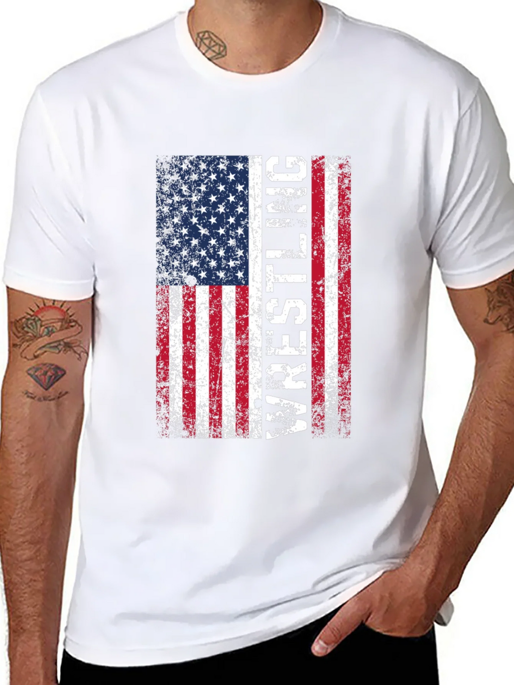 Wrestling USA Flag T-Shirt - Patriotic Sports Tee product image 10