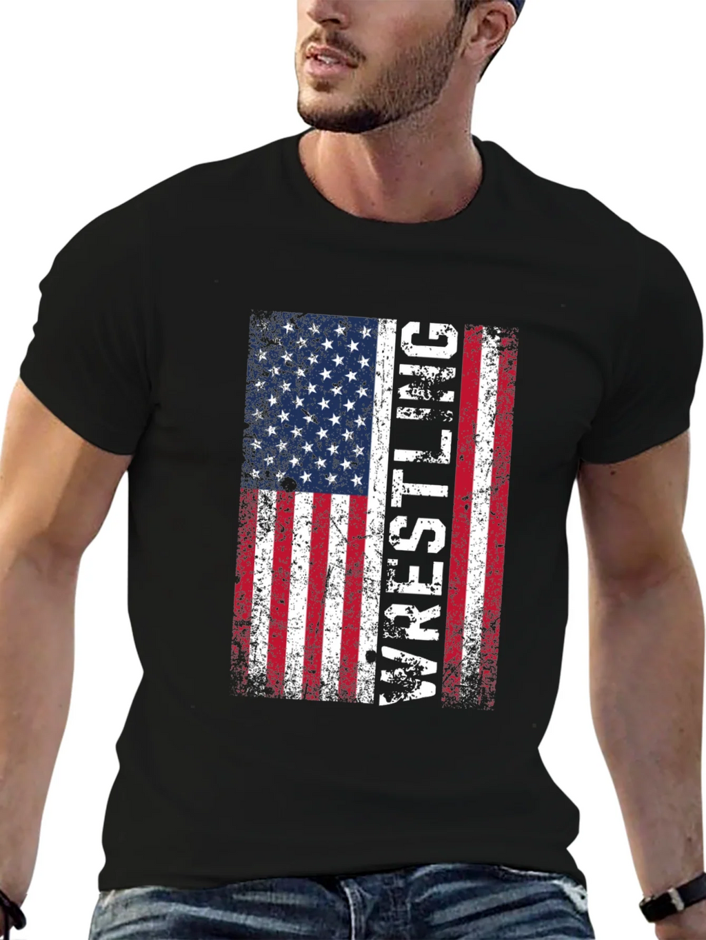 Wrestling USA Flag T-Shirt - Patriotic Sports Tee product image 9