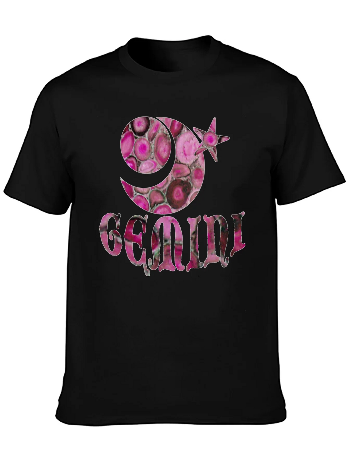 Gemini Zodiac Pink Agate T-Shirt product image 6