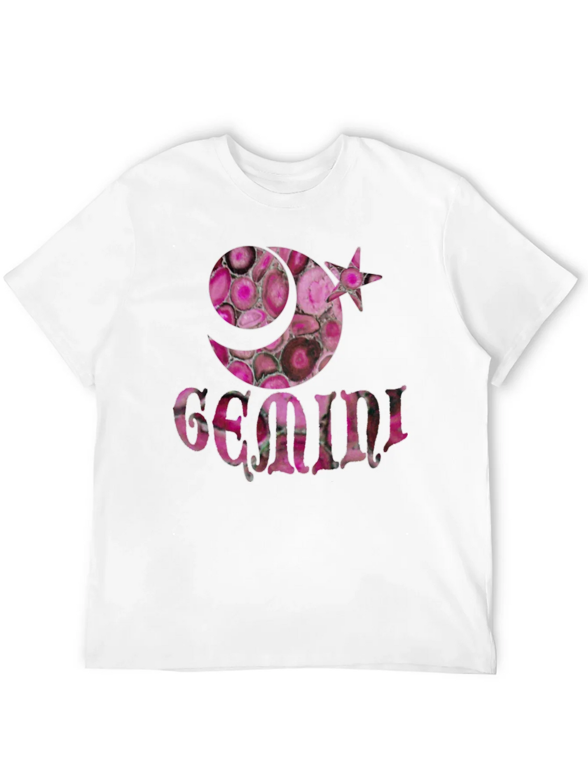 Gemini Zodiac Pink Agate T-Shirt product image 3