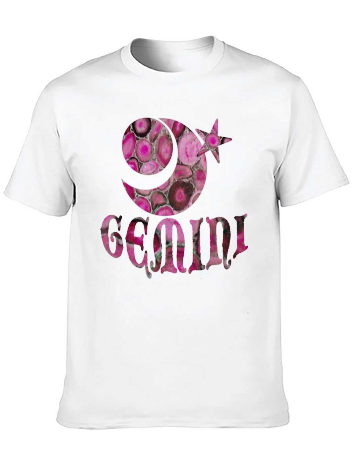 Gemini Zodiac Pink Agate T-Shirt product image 12