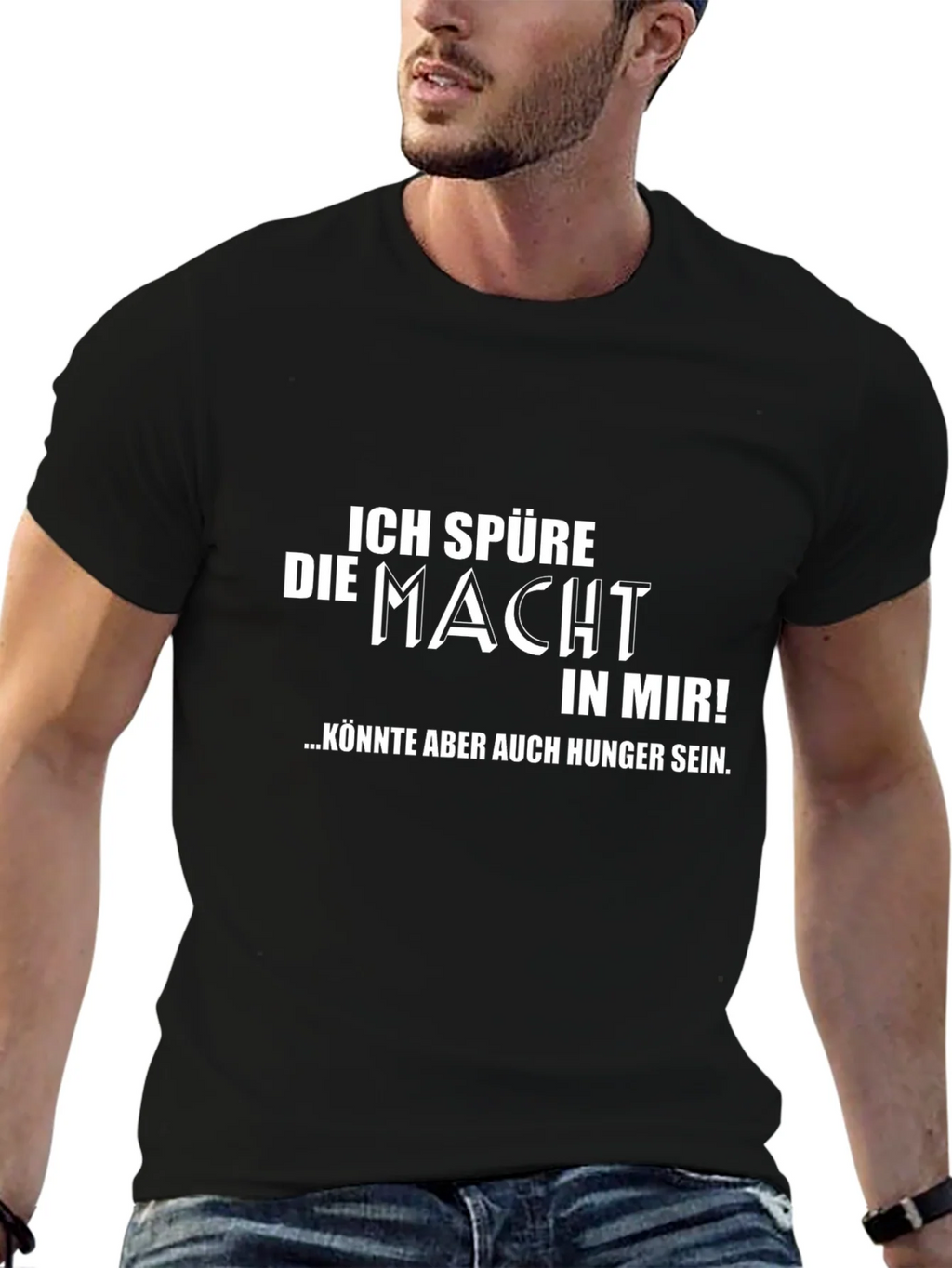 Ich Spure Die Macht Mens Black T-Shirt product image 9
