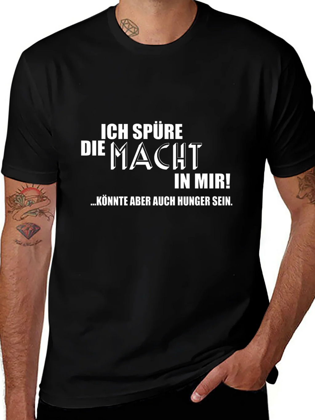 Ich Spure Die Macht Mens Black T-Shirt product image 1