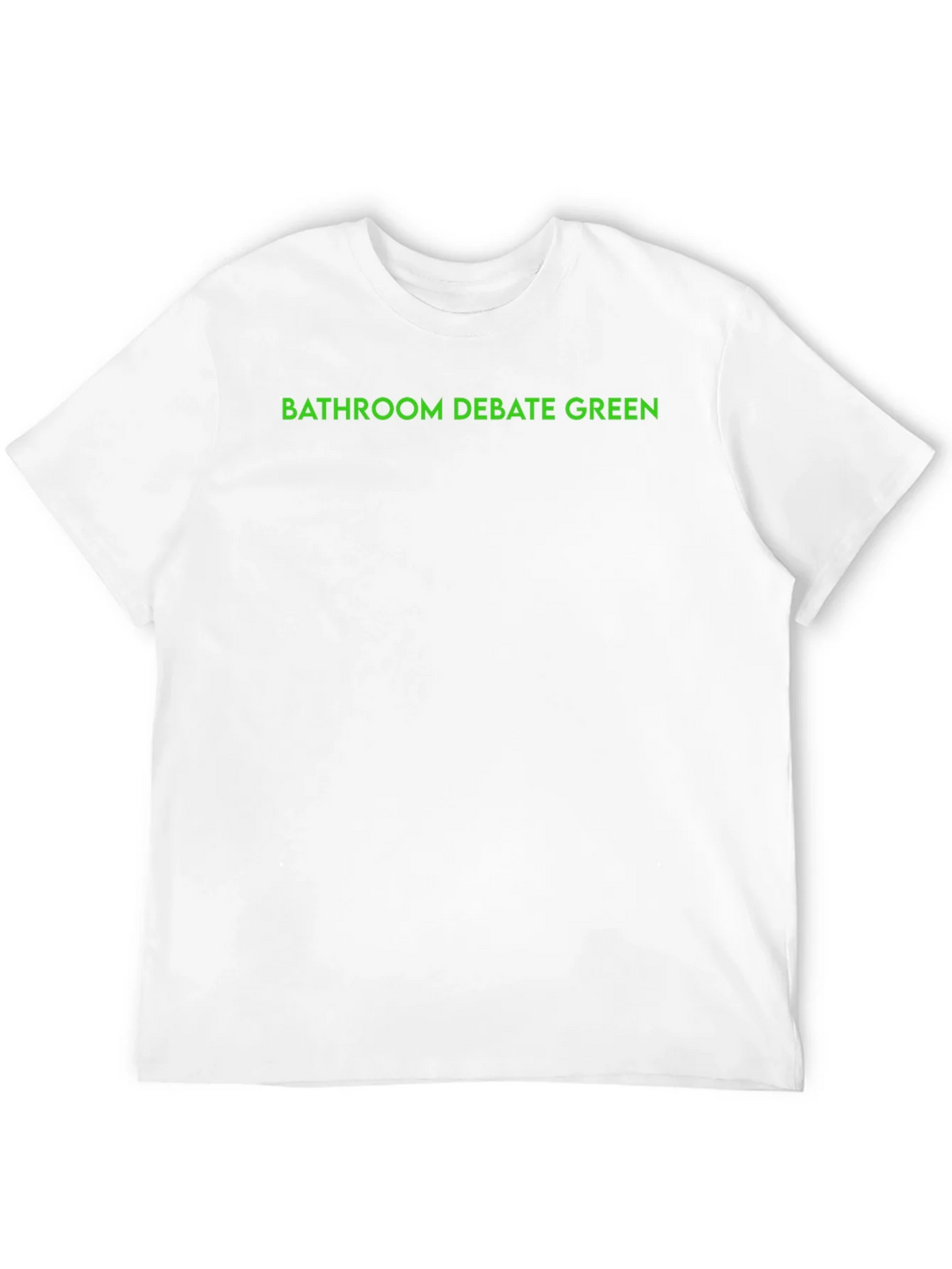 Bathroom Debate Green Text Black T-Shirt product image 3